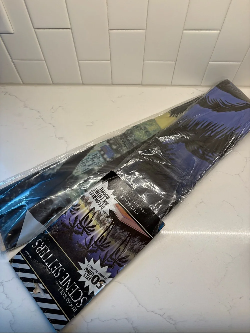 Amscan Scene Setters City Scape Room Roll 50ft Hawaiian Luau Party Decor NEW